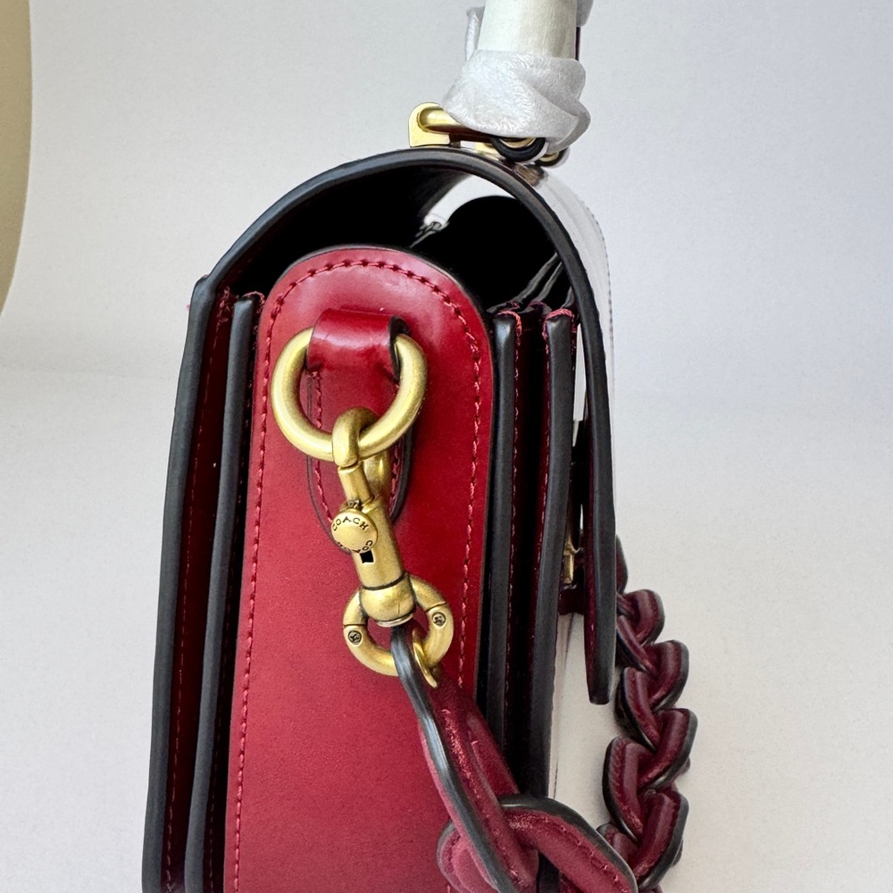 Coach Rogue Top Handle bag In Ruby Red Spazzolato Leather Limited Edition NWT - Picture 7 of 11